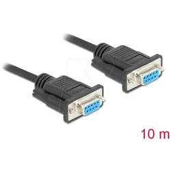 DELOCK 87525 - Nullmodem-Kabel, 9-pol.,Bu./Bu. Full Handshaking, 10 m