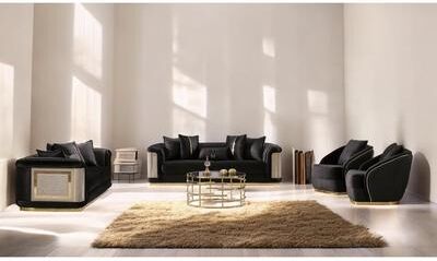Furnia Calista 4 Pieces Living Room Sets 1 Sofa 1 Love seat 2 Chair
