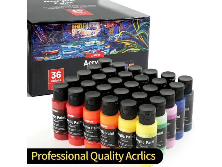 Ensemble de pigments acryliques 24/36 couleurs 60ml, pour étudiants, peinture artistique professionnelle, pigments imperméables, peinture murale peinte à la main