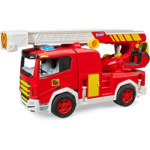 bruder Fahrzeug ROADMAX Feuerwehr-Drehleiter, mit Wasserspritzfunktion, Licht und Sound, 1:16