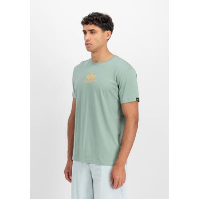 T-Shirt ALPHA INDUSTRIES "Basic ML T-Shirt", Herren, Gr. M, frost grün, Obermaterial: 100% Baumwolle, Shirts T-Shirt