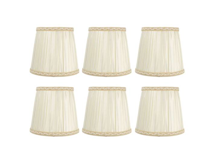 Lot de 6 abat-jour classiques en tissu, couleur beige, texture froissée, pour lustre, abat-jour plissés pour chambre à coucher