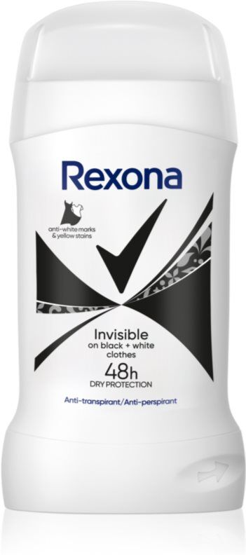 Rexona Invisible Black and White antiperspirant stick to treat white and yellow stains 50 ml