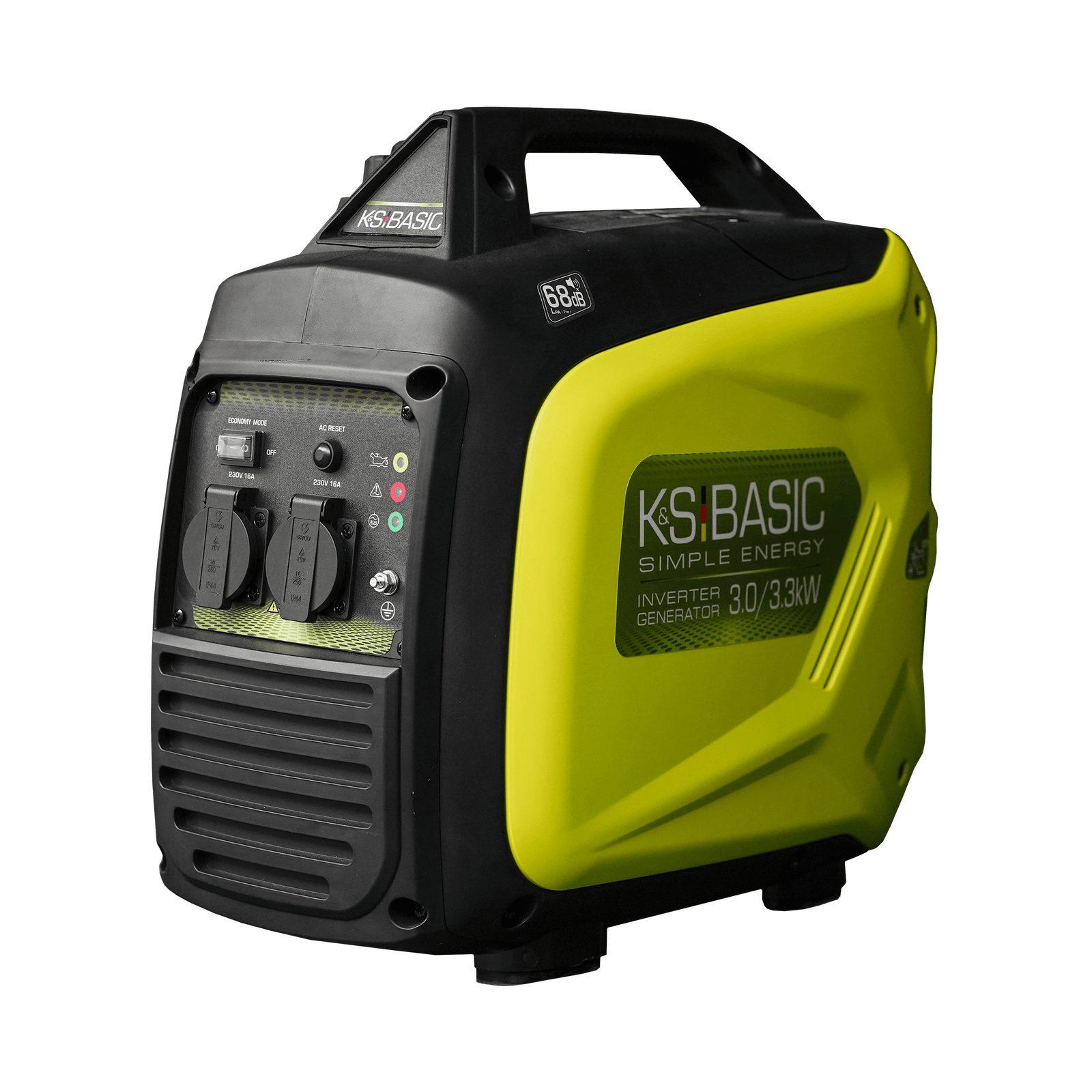 Könner & Söhnen Inverter Stromerzeuger KSB 33i S, 3300W, reine Sinuswelle, Benzin, leise, Eco-Modus, Notstromaggregat, Camping Generator