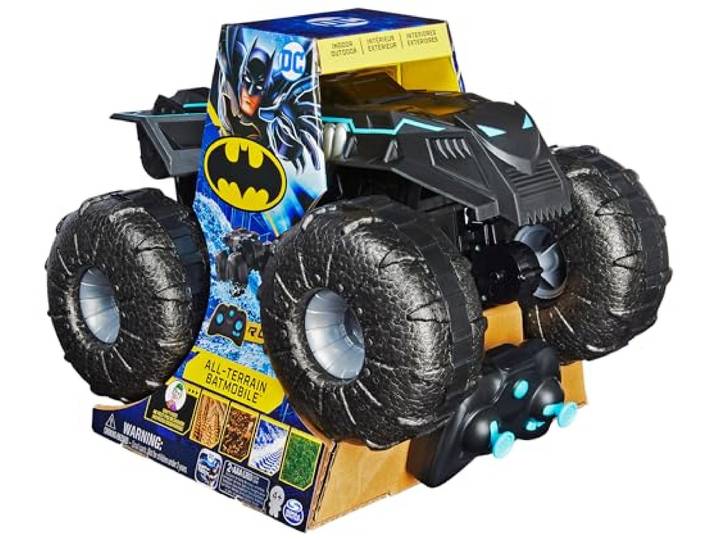 DC Batman All-Terrain Batmobile, ferngesteuertes Amphibienfahrzeug für Land und Wasser mit Platz für 1x 10cm Batman-Actionfigur