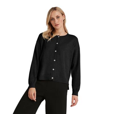 Cardigan FALKE "FALKE Cardigan", Damen, Gr. XL, schwarz (schwarz (3000)), Strickjacken