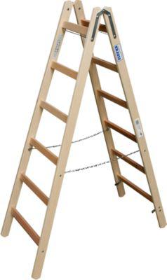 Sprossen-Doppelleiter, Holz, 2 x 6 Sprossen