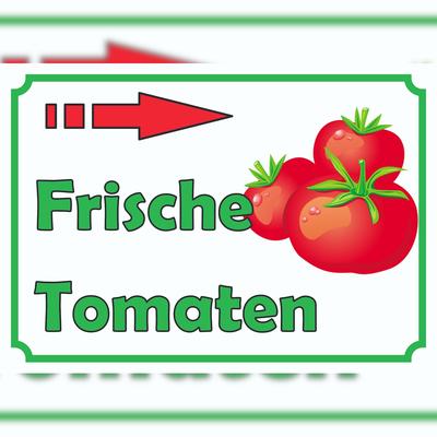 HB-Druck Frische Tomaten Verkaufsschild Schild Pfeil rechts A3 (297x420mm)