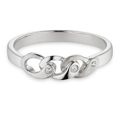 Silberring BRUNO BANANI "Schmuck Geschenk" Gr. 58, silber (silberfarben, kristallweiß), Fingerringe, Damen, 58, Silber 925 (Sterlingsilber), 4,6mm, Silberring, mit Zirkonia (synth.)