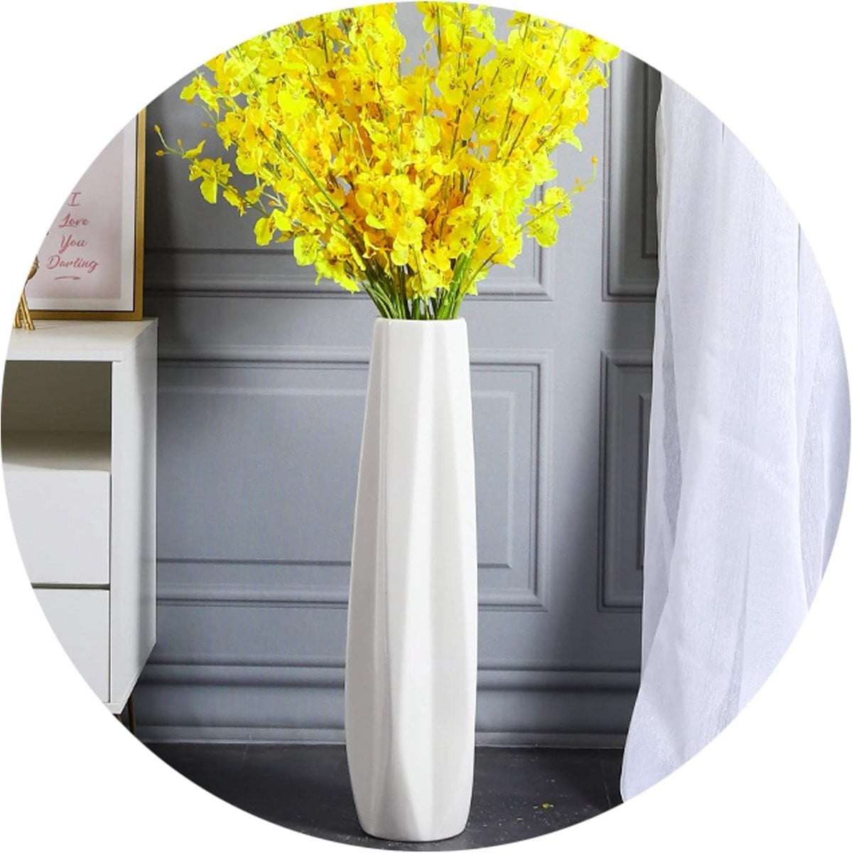 Extra grote witte decoratieve keramische vaas