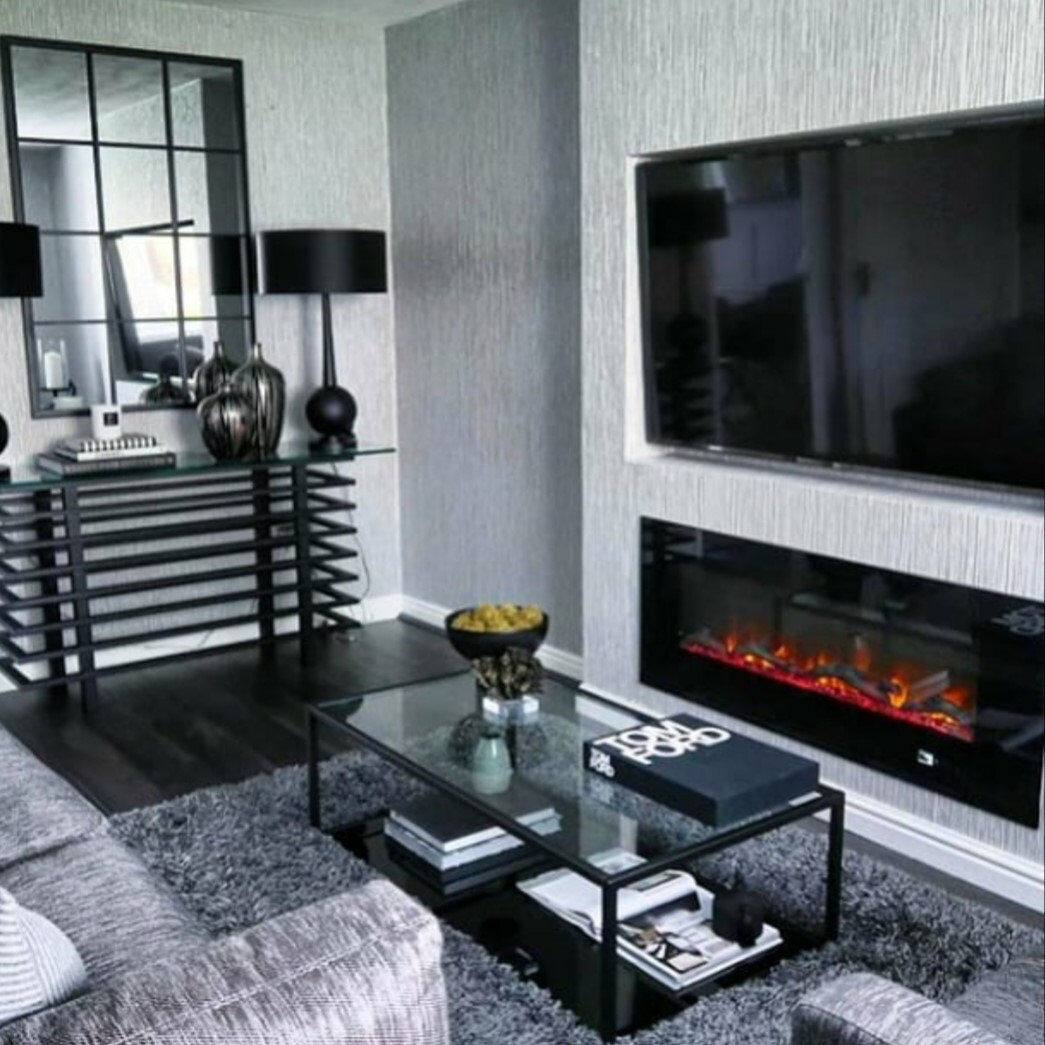 Tello Symple Stuff 127 cm W Electric Fireplace with 1500 BTU 52cm H X 127cm W X 12cm D