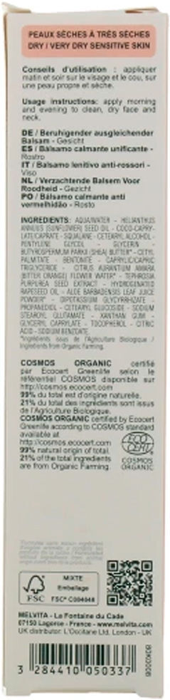 Melvita Nectarcalm baume apaisant anti-rougeurs 40 ml