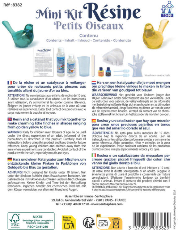 Recharge Petits Oiseaux : Mini Kit Résine - Sentosphère