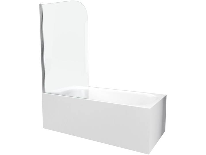 Badewannenfaltwand MARWELL Emily , weiß (weiß, neutral), B:75cm H:130cm T:5cm, Duschwände, Badewannenfaltwand, silbernes Aluminiumprofil