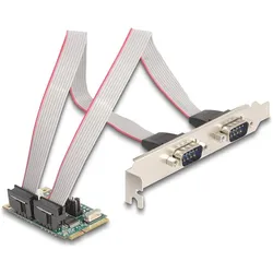 Delock Mini PCIe I/O PCIe full size 2 x Seriell RS-232 mit S, Kontrollerkarte