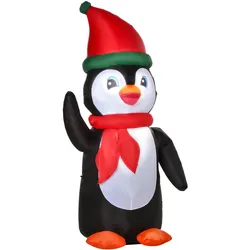 AUFBLASBARER Pinguin Weihnachtsdekoration 1,6 m mit Lichtern Polyester
