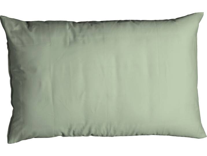 Kissenbezug CASATEX Uni , grün (salbei), B:40cm L:80cm, Satin, Baumwolle, Kissenbezüge, Kissenbezug, Uni Design, Reissverschluss, tolle Farben