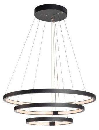 SLV One Triple LED hanglamp, 3 ringen, zwart, dimbaar, Ø 80 cm
