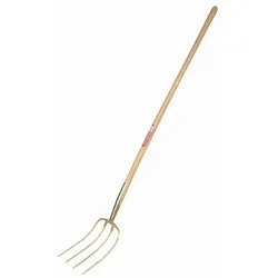 FREUND VICTORIA Dunggabel 4 Zinken,  135cm-Stiel Esche, 31x23cm, gold-lackiert