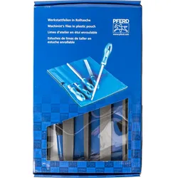 PFERD TOOLS Werkstattfeilen-Set WRU 5-tlg. in Rolltasche Hieb 3 für Feinbearbeitung, Schlichten - 11801543