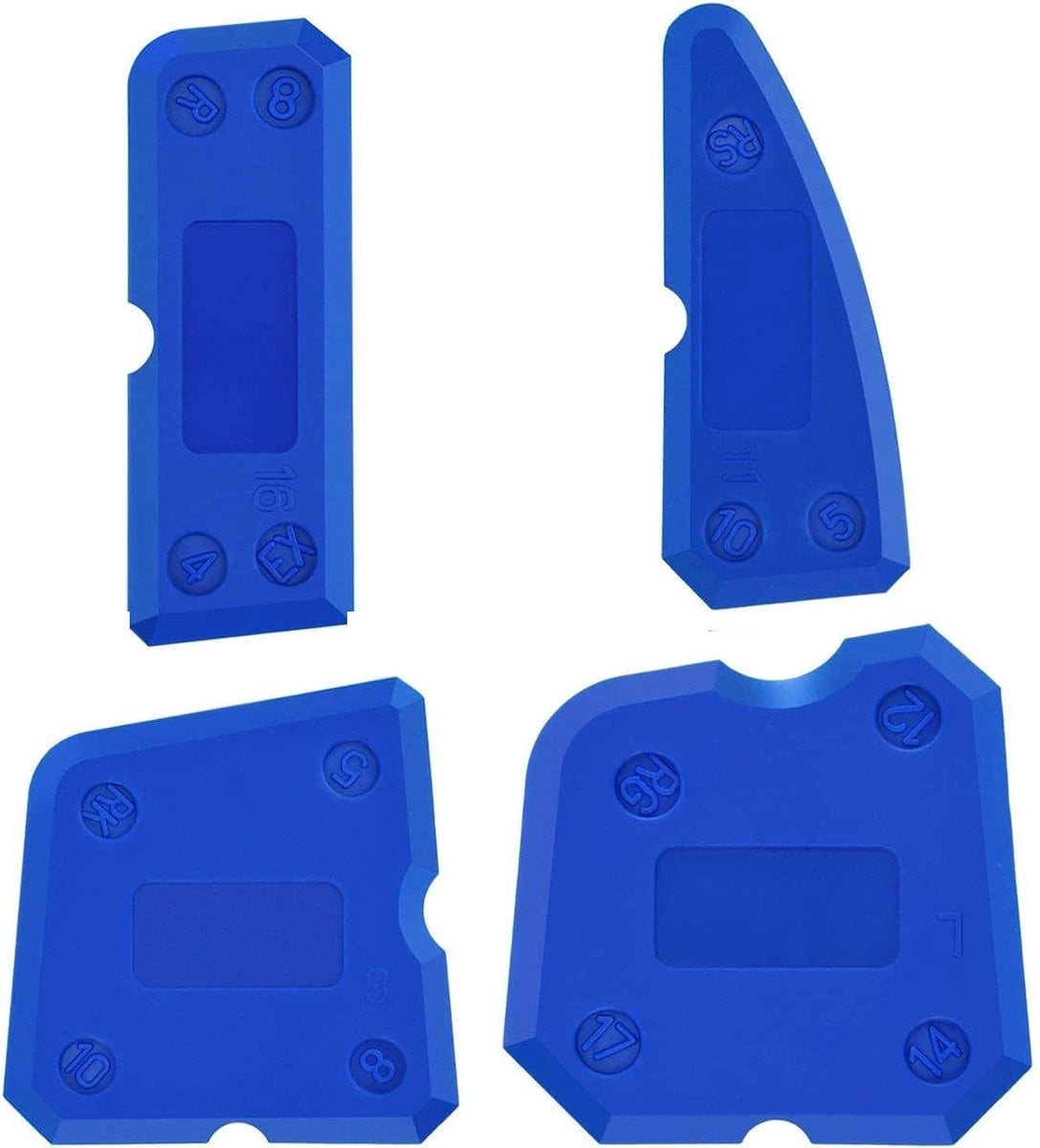 Solidchoice Siliconenkit gereedschapset van 4 stuks - Blauw