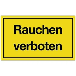 Hinweiszeichen Rauchen verboten L250xB150mm gelb schwarz Ku.