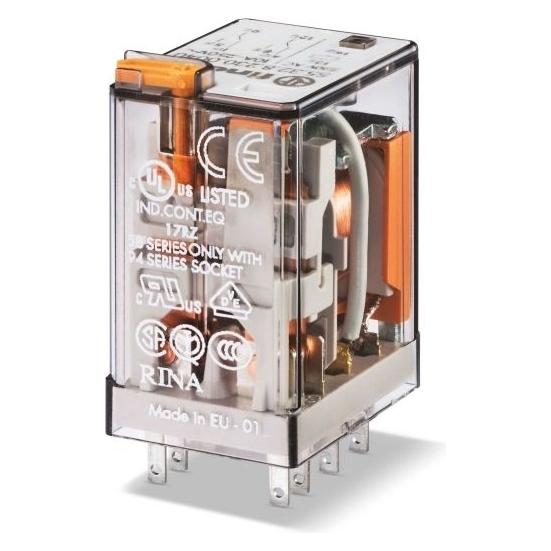 Finder 10A (20A), 2CO, 24VDC Industriestecker für Serie 94. Prüftaste, Doppel-LED (ohne (55.32.9.024.0074)