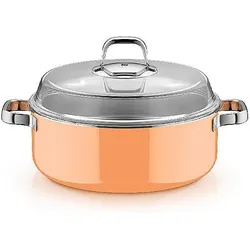 WMF Fusiontec Mineral Pro, Schmortopf mit Deckel, 28 cm, Papaya Orange, Pfanne + Kochtopf, Orange