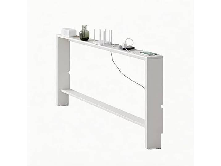 Vethenx Ablageregal Aus Massivholz,Console Table,2 stufiger Konsolentisch aus Massivholz,einfacher Installation,Langer für Sofa-Beistelltisch für Eingang,Flur,Foyer,Wohnzimmer（Weiß-150×15×69）
