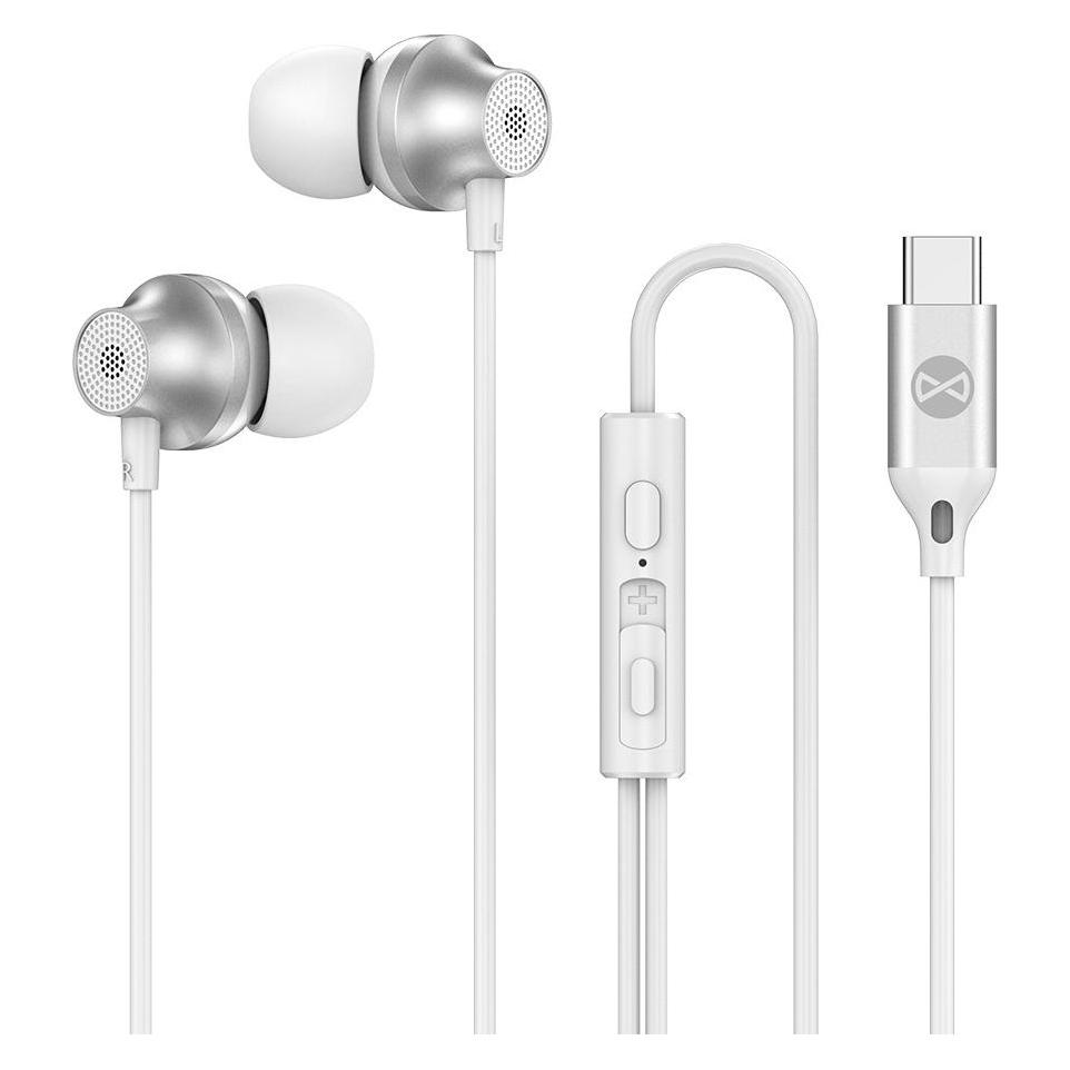 Forever wired earphones EP-02 USB-C white (Kabelgebunden) (5906961906465)