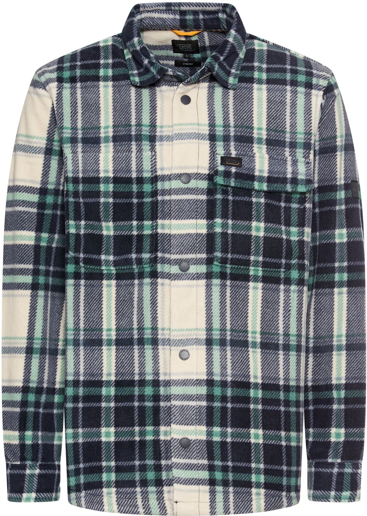 Flanellhemd CAMEL ACTIVE, Herren, Gr. XXL, N-Gr, blau (fir grün), Flanell, Obermaterial: 100% Polyester, kariert, weit normal, 1-Knopf-Manschette, Hemden Flanellhemd, Oversized fir grün XXL, N-Gr