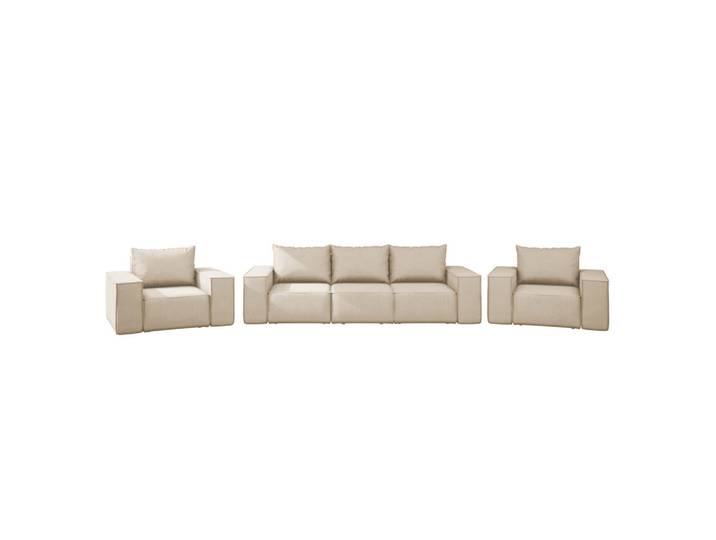 Kaiser Möbel Loungegarnitur Gartenmöbel set 3+1+1 für den Garten, Terrasse, gartenmöbel lounge set Sonne Exclusicve Beige, Holz, Gartenmöbel, Gartengarnituren, Gartenmöbel-Sets