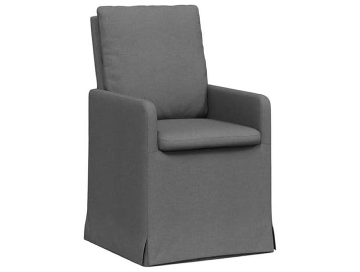 NLQMSU Esszimmerstühle, 2-teilig, Stoff, Dunkelgrau, 57 x 67 x 98 cm Weicher Stoff, Struktur aus Metall und Sperrholz, Schaumstoffpolsterung, integrierte Rollen, flache Armlehnen