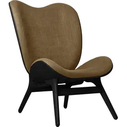 Conversation Piece Sessel 106 cm braun auf schwarzen Eichenbeinen
