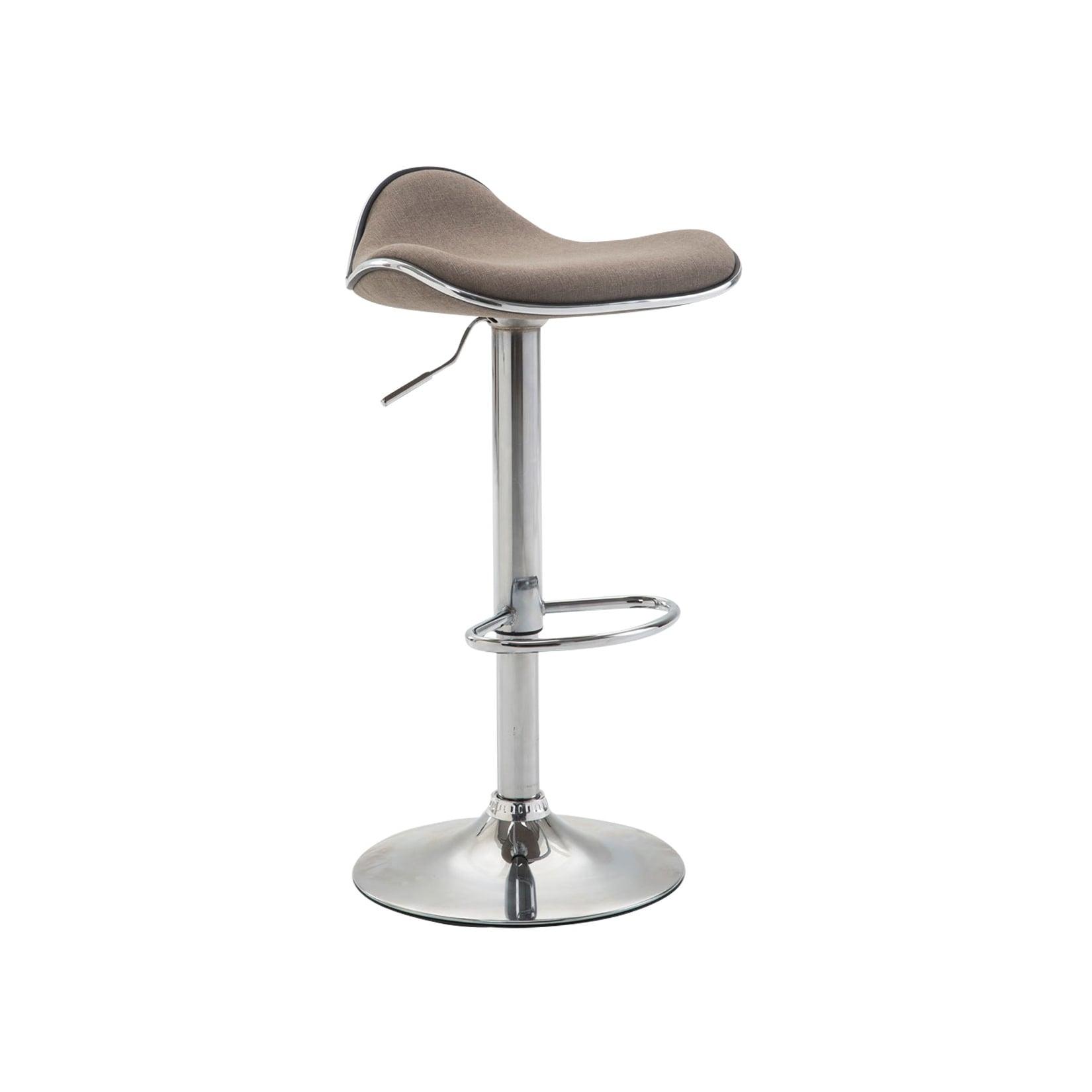 CLP Barhocker Shanghai Stoff chrom - Farbe: taupe, Gestellfarbe: chrom