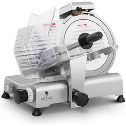 Royal Catering Aufschnittmaschine Allesschneider Edelstahl Ø 250 mm Schrägschneider 480 U/min, Aufschnittmaschine, Silber