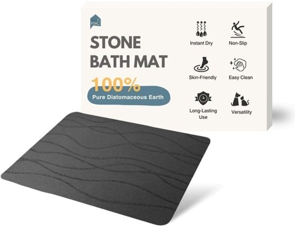 Diatomeeënaarde badmat antislip sneldrogend en zeer absorberend
