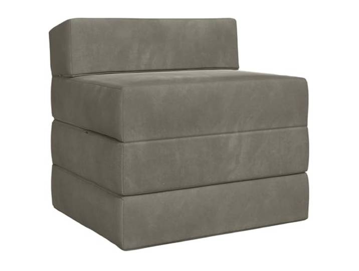 KKgypkn Klappsofa Bett Hellgrau 200x70x15 cm Samt Abnehmbarer Bezug mit Reißverschluss, Schaumstofffüllung, faltbar, für Wohnzimmer