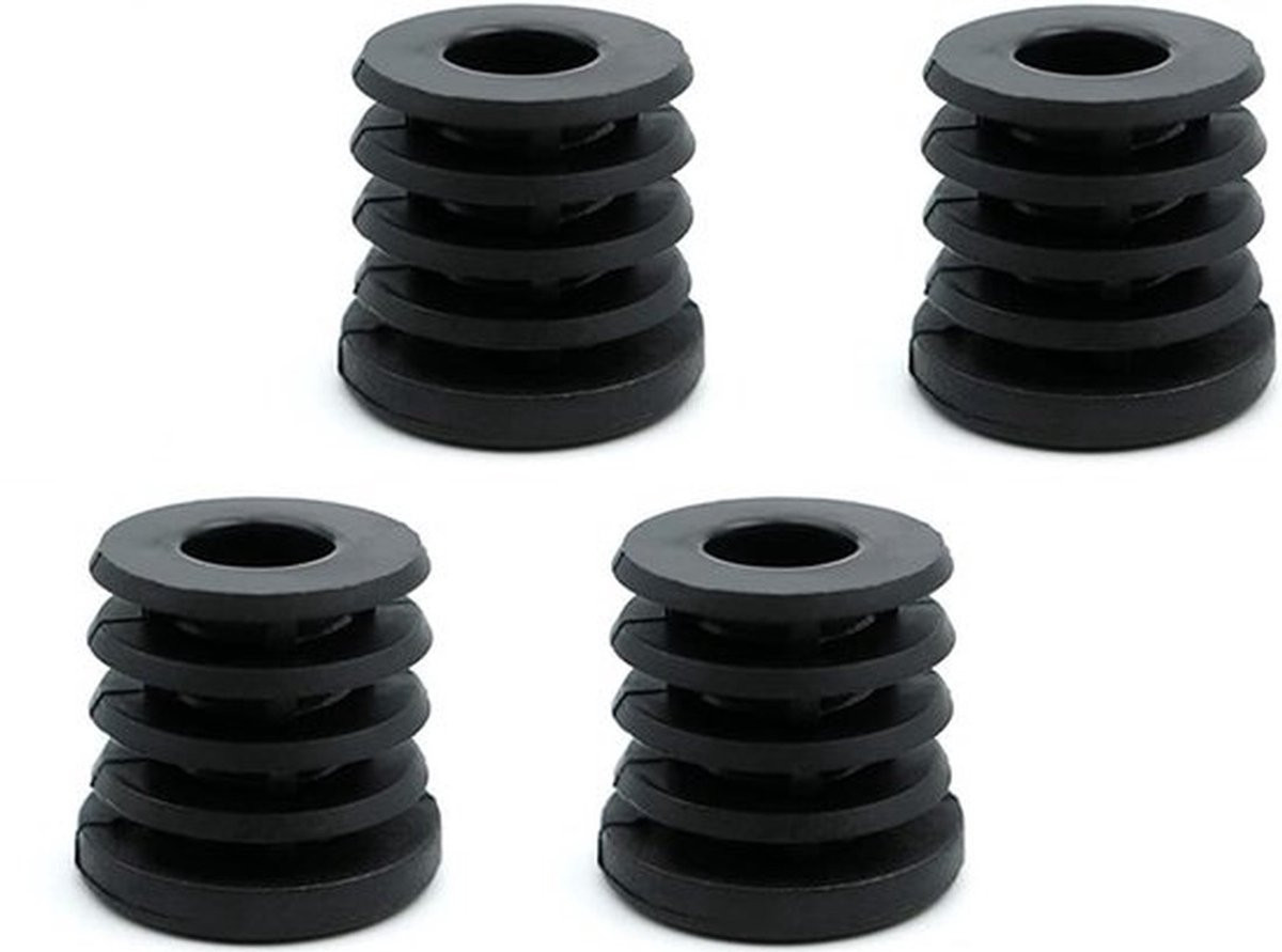 4 x Ronde Buispluggen Ø35 mm met Kunststof Schroefdraad en M8 Binnenwerk