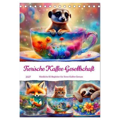 Tierische Kaffee Gesellschaft (Tischkalender 2027 DIN A5 hoch), CALVENDO Monatskalender