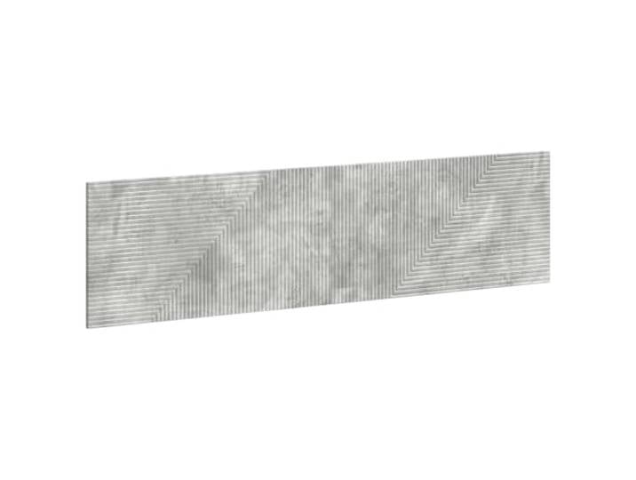 Makastle Kopfteil Wandmontiert Betongrau Holzwerkstoff 200x50 cm Lineares Muster