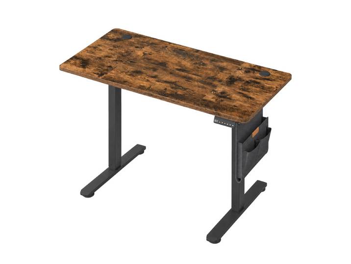 JOYFURNOS Bureau électrique réglable en hauteur brun rustique avec 4 mémoires de hauteur - 120 x 60 cm