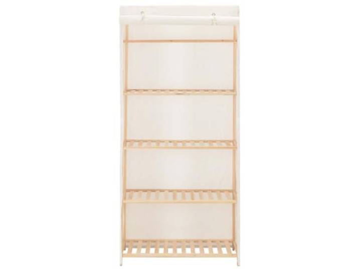 smnyxs Kleiderschrank, weiß, 79 x 40 x 170 cm, Stoff, mit 4 festen Kleiderstange, leicht zu öffnen, Stoffbezug, Schuhe, Pullover, Jeans, Hüte, Handtaschen, Trenchs, Kleider