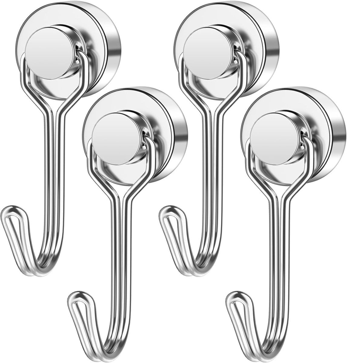 4 Stuks Magnetische Haken Roestvrij RVS Magnetische Houder voor Keuken en Werkbank