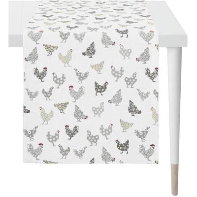 Tischläufer APELT "6710", grau, B:140cm L:42cm, Baumwolle, Polyester, Tischdecken