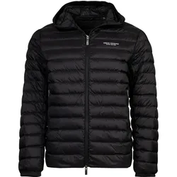 A|X ARMANI EXCHANGE Herren Daunenjacke - Steppjacke mit Kapuze, Reißverschluss, Echte Daunen, Warm Gefüttert Schwarz / S