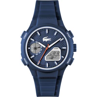 Quarzuhr LACOSTE "LC33", blau (dunkelblau, rot), Armbanduhren, Herren, Quarzuhr, Armbanduhr, Quarzuhr, Herren, analog, digital, Stoppfunktion