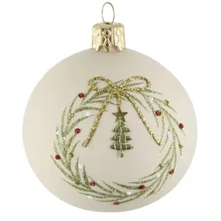 Weihnachtsbaumkugel   , creme , Glas,Aluminium Ø: 7