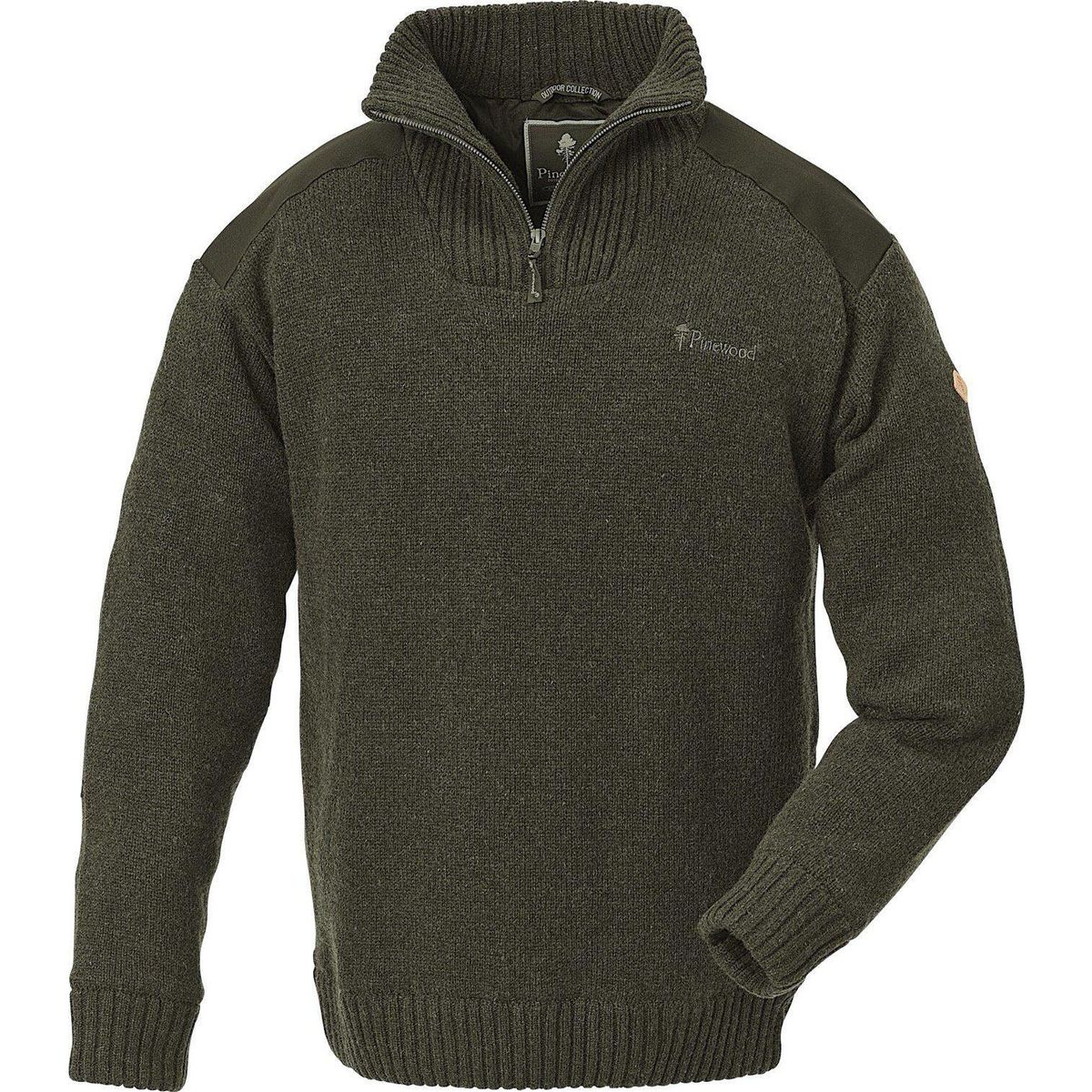 Pinewood Hurricane Sweater d.green melange (142) M 0-96480142006