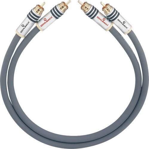 Oehlbach Cinch Audio Anschlusskabel [2x Cinch-Stecker - 2x Cinch-Stecker] 4.75m Anthrazit vergoldete Steckkontakte NF 14 MASTER